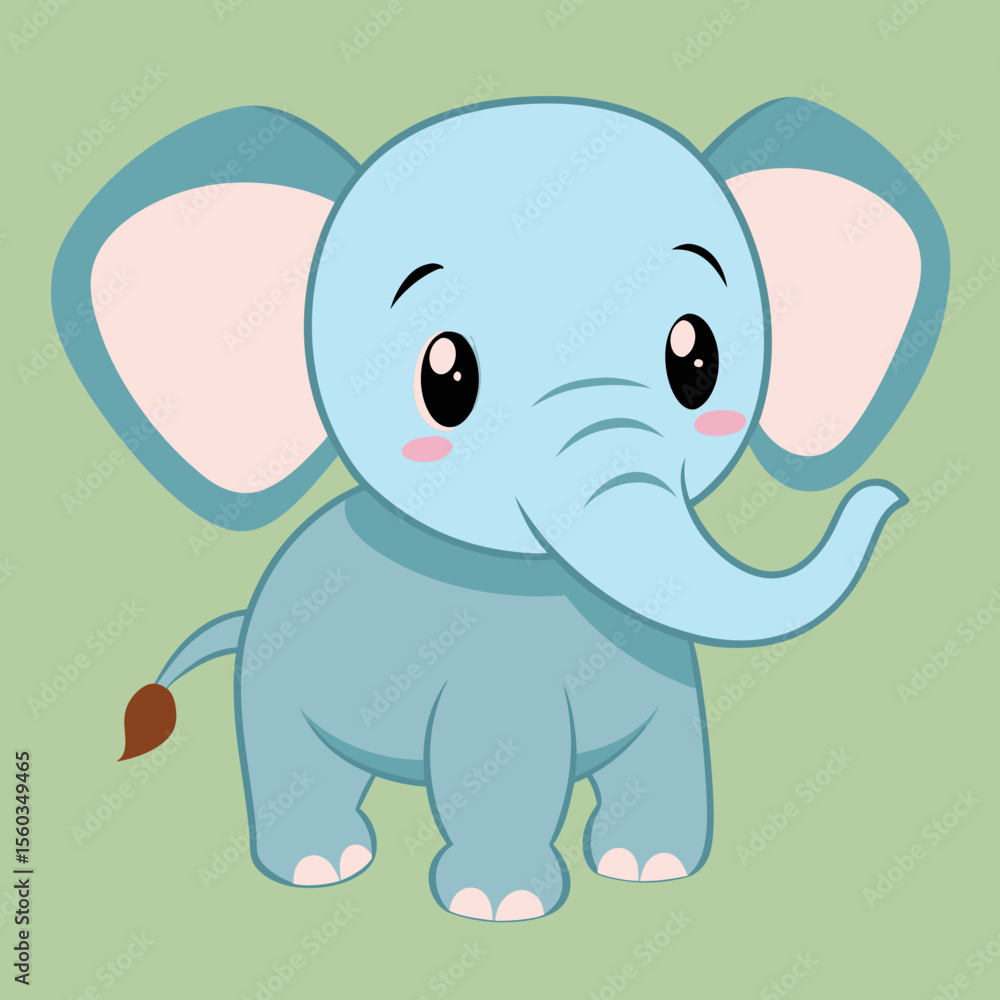 Naklejka premium cute baby vector elephant