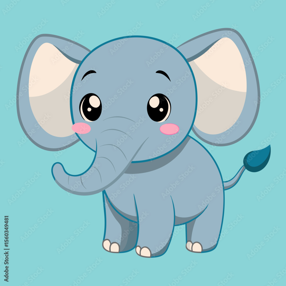 Fototapeta premium cute baby vector elephant