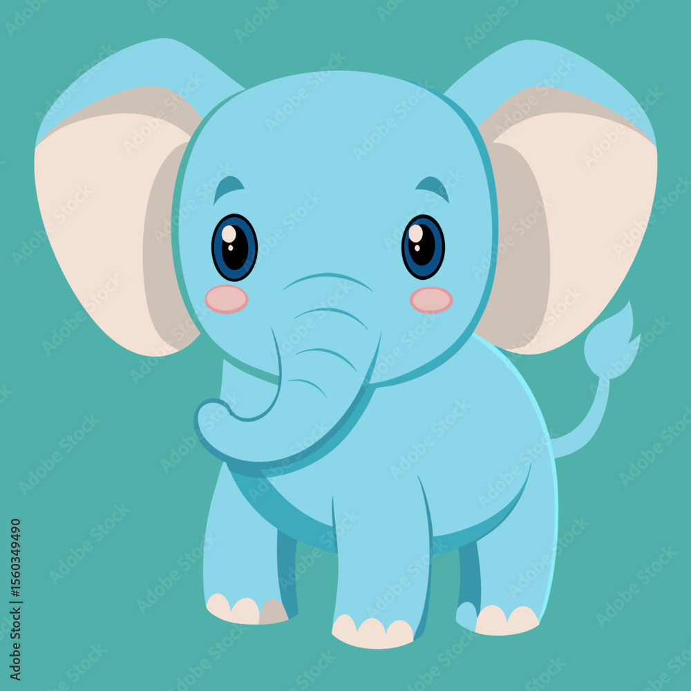 Obraz premium cute baby vector elephant