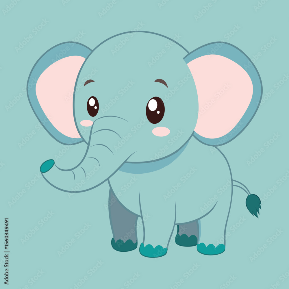 Fototapeta premium cute baby vector elephant