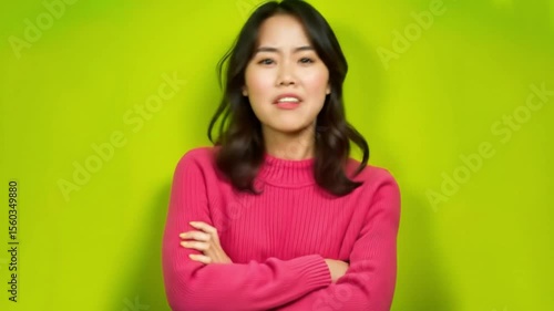 Expression of Frustration of Annoyed Woman Shaking Head With Crossed Arms