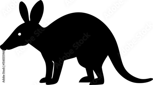 Here's a concise description, Kangaroo vector illustration of a wild mammal and its baby, a black silhouette isolated against white