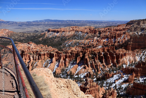 A very beautiful mountain landscape covered with snow. View from the observation deck.