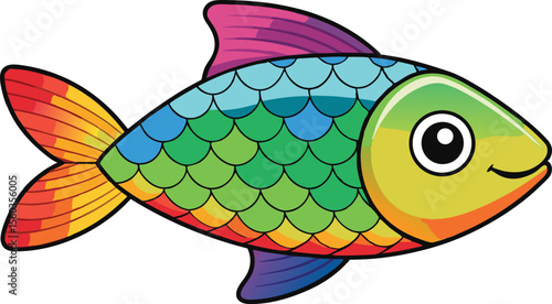 Colorful Gradient Scaled Rainbow Fish.