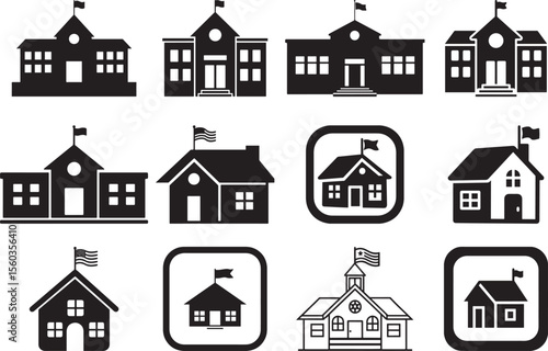 Set of School Icons Bundle.