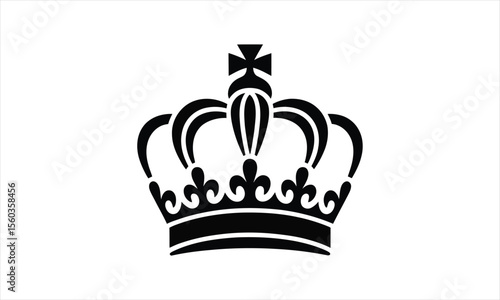 Elegant royal crown silhouette design for regal themes