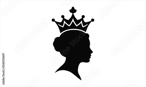 Elegant royal crown silhouette design for regal themes