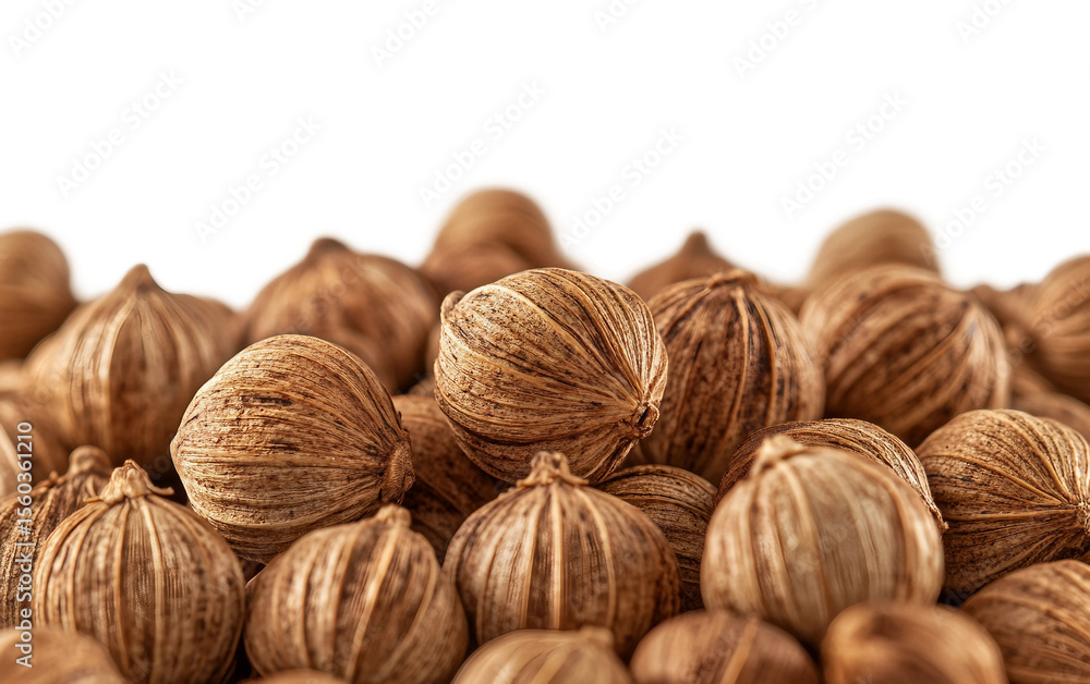 Whole coriander seeds displaying textured spherical surfaces in rustic culinary setting isolated on transparent background PNG Whole coriander seeds displaying textured spherical surfaces in rustic culinary setting isolated on transparent background PNG