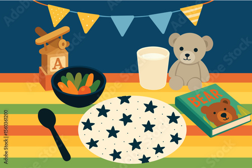 childrens themed dinnerware sets whimsical plate storytime mealtime space explorer feeding unicorn teddy bear space