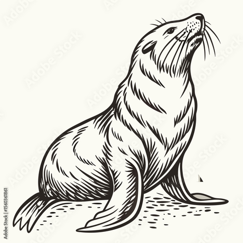 woodcut-illustration-of-a-sea-lion--vintage-grunge (1)