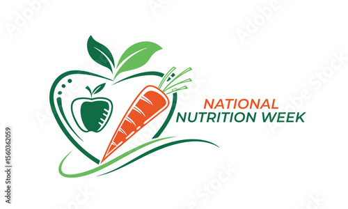 National Nutrition Week, Nutrition Concept Design.