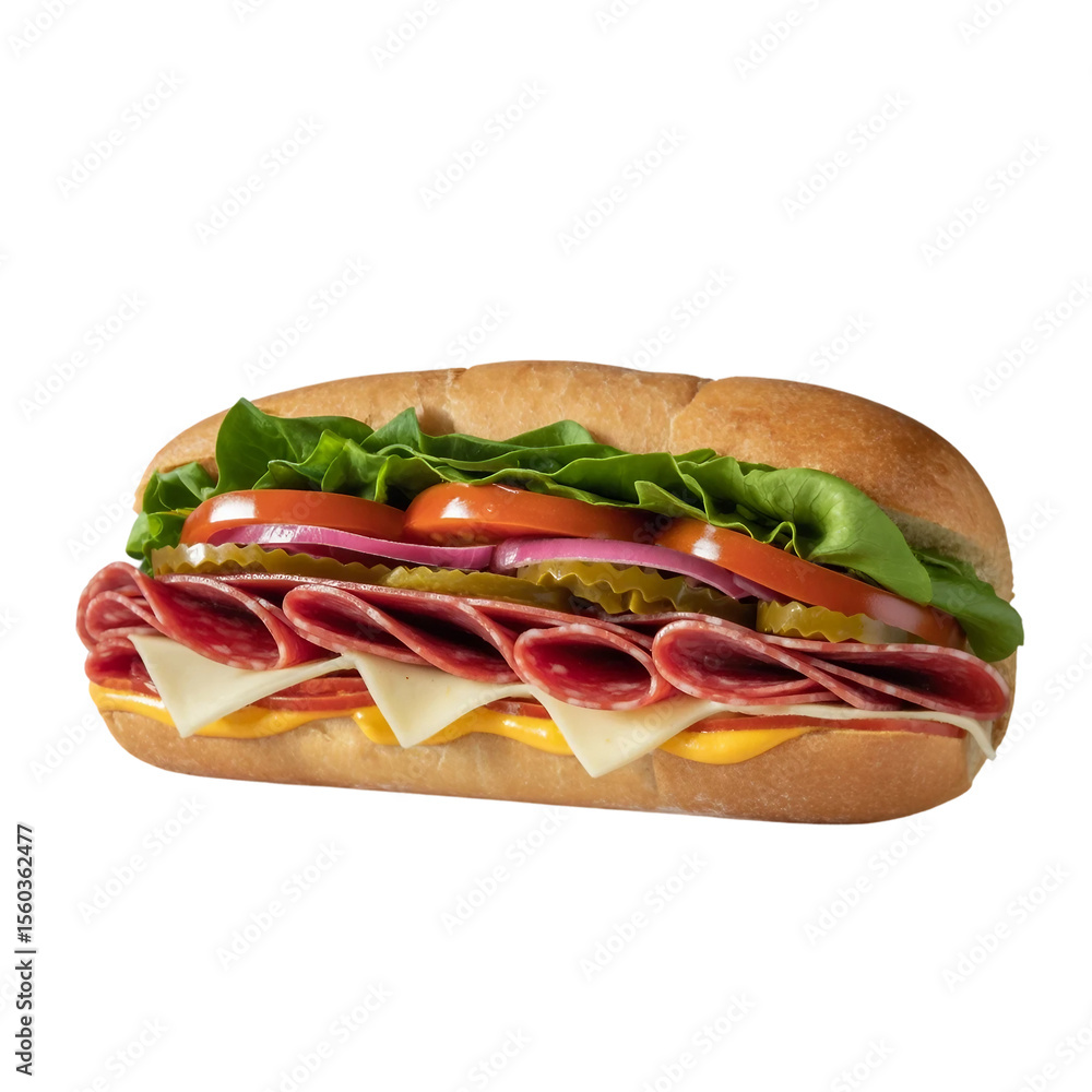 Hoagie isolated on white background Hoagie isolated on white background
