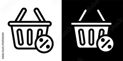 shopping basket line and glyph icon, outline and glyph vector sign, linear and glyph style pictogram isolated on white and black. ecommerce symbol, logo, icon, illustration