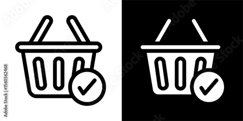 shopping basket line and glyph icon, outline and glyph vector sign, linear and glyph style pictogram isolated on white and black. ecommerce symbol, logo, icon, illustration
