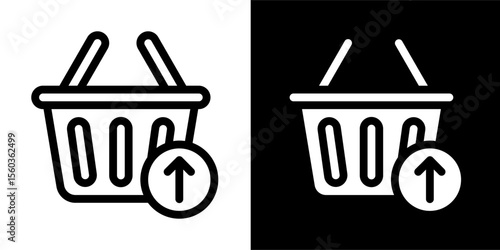 shopping basket line and glyph icon, outline and glyph vector sign, linear and glyph style pictogram isolated on white and black. ecommerce symbol, logo, icon, illustration
