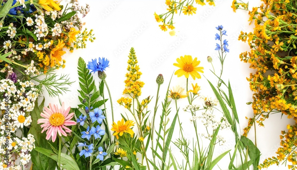 Fototapeta premium spring flowers and grass