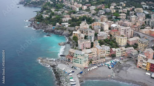 Bogliasco town on Mediterranean coast of Ligury, Genoa, Italy