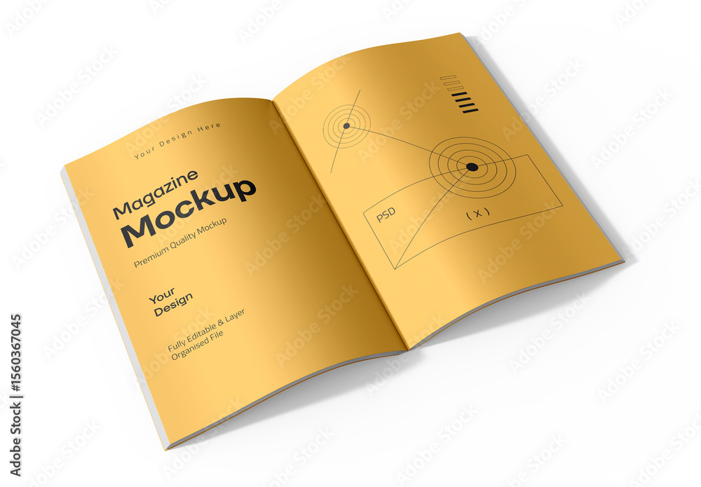 Open Magazine Mockup Stock Template | Adobe Stock