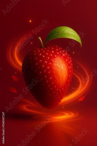 Creative Strawberry Artwork, Fruit & Fantasy Element