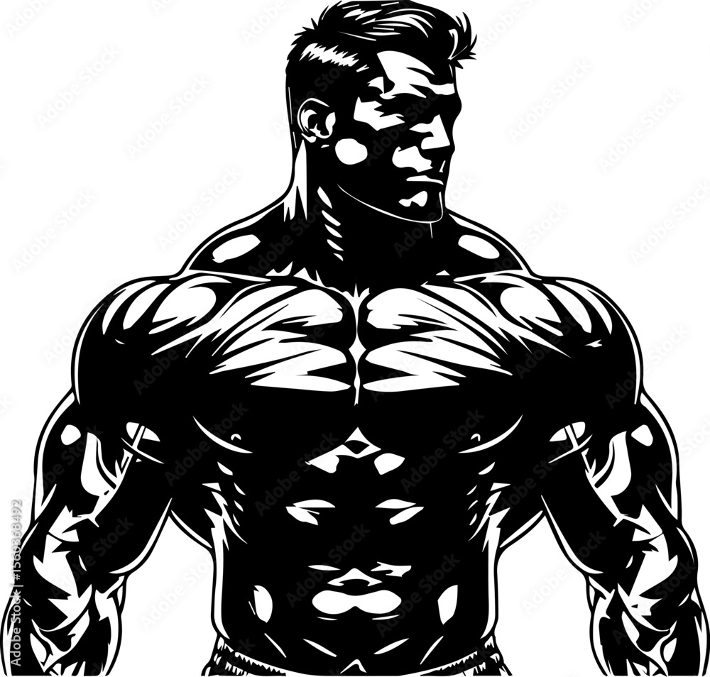 Fototapeta premium Strongman Physique Vector