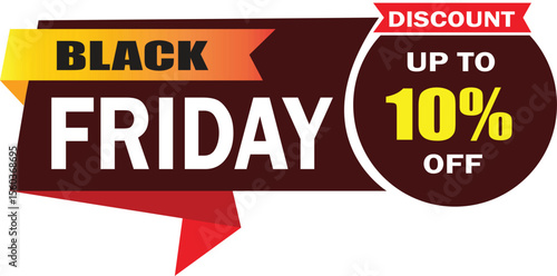 Black friday sale up to ten percent off discount banner