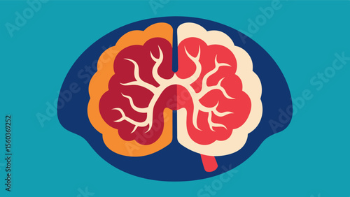 A highresolution CT scan showing signs of brain atrophy and enlarged ventricles a result of untreated hypertension and vascular disease.. Vector illustration