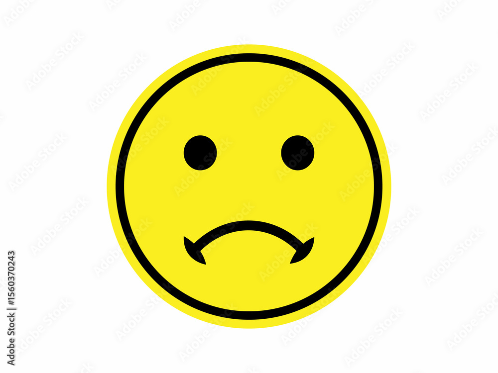 Fototapeta premium Sad Emoji Icon, Representing Disappointment or Distress