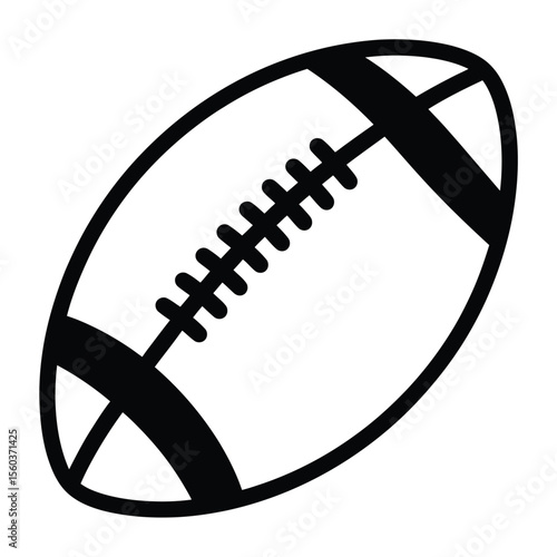 Simple black and white outline icon of an american football