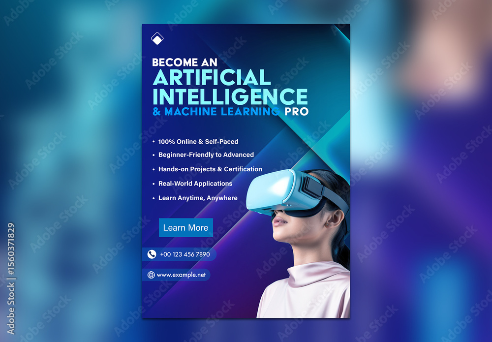 Editable AI & Machine Learning Course Flyer Template – A4 Size Online ...