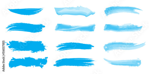 Set of watercolor brush shape assets