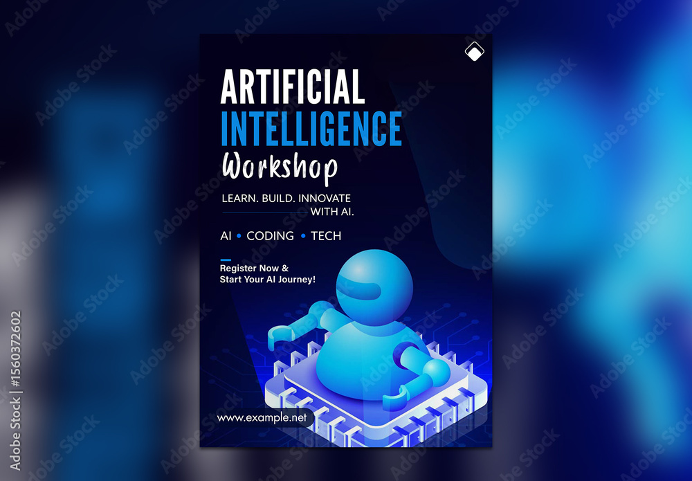 Editable Artificial Intelligence Workshop Flyer Template – A4 Vertical ...
