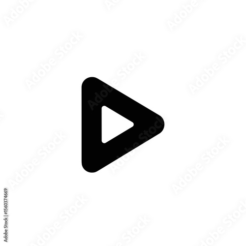 Free Download Minimal black play icon in flat vector design
 - GFXLoad