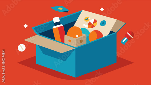 A Journey in Fragments A box filled with small objects and fragments from someones life can stimulate memories and serve as a tangible timeline of their experiences.. Vector illustration