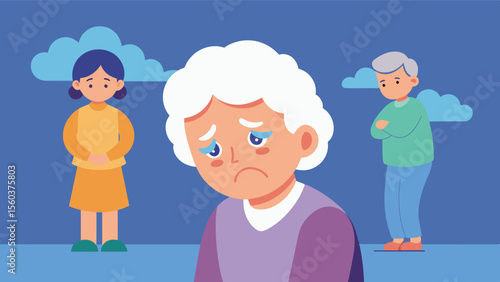A grandparent no longer being able to participate in activities or traditions they once enjoyed with their grandchild causing sadness and loss for both.. Vector illustration
