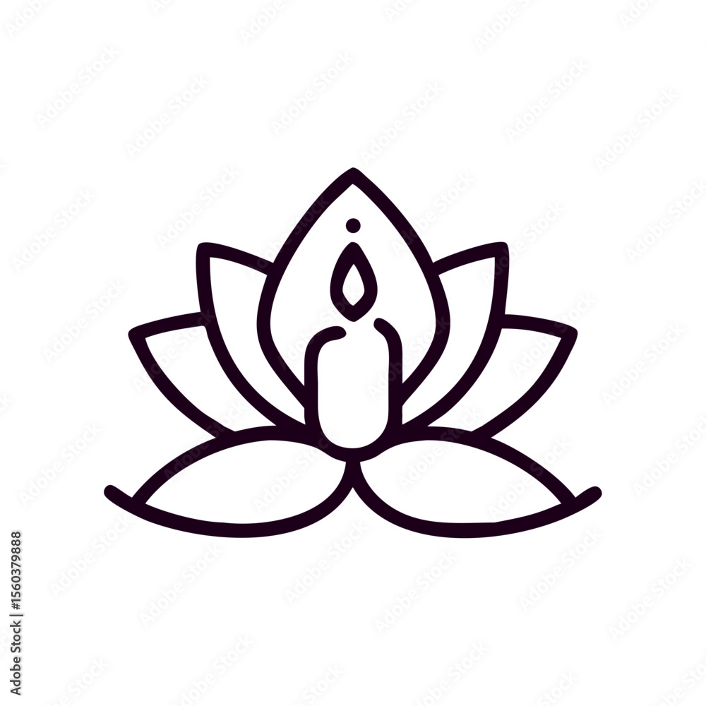 Fototapeta premium Yoga Lotus Icon