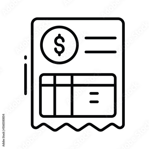 Premium outline icon of official business invoice form