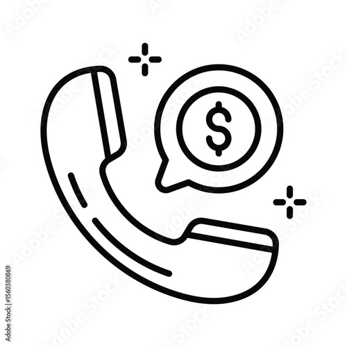 A captivating linear icon of financial talk bubble