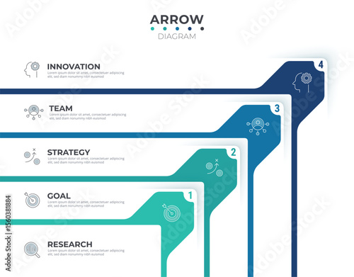 Steps growth infographic template. Steps upward diagram for business presentation, website,banner