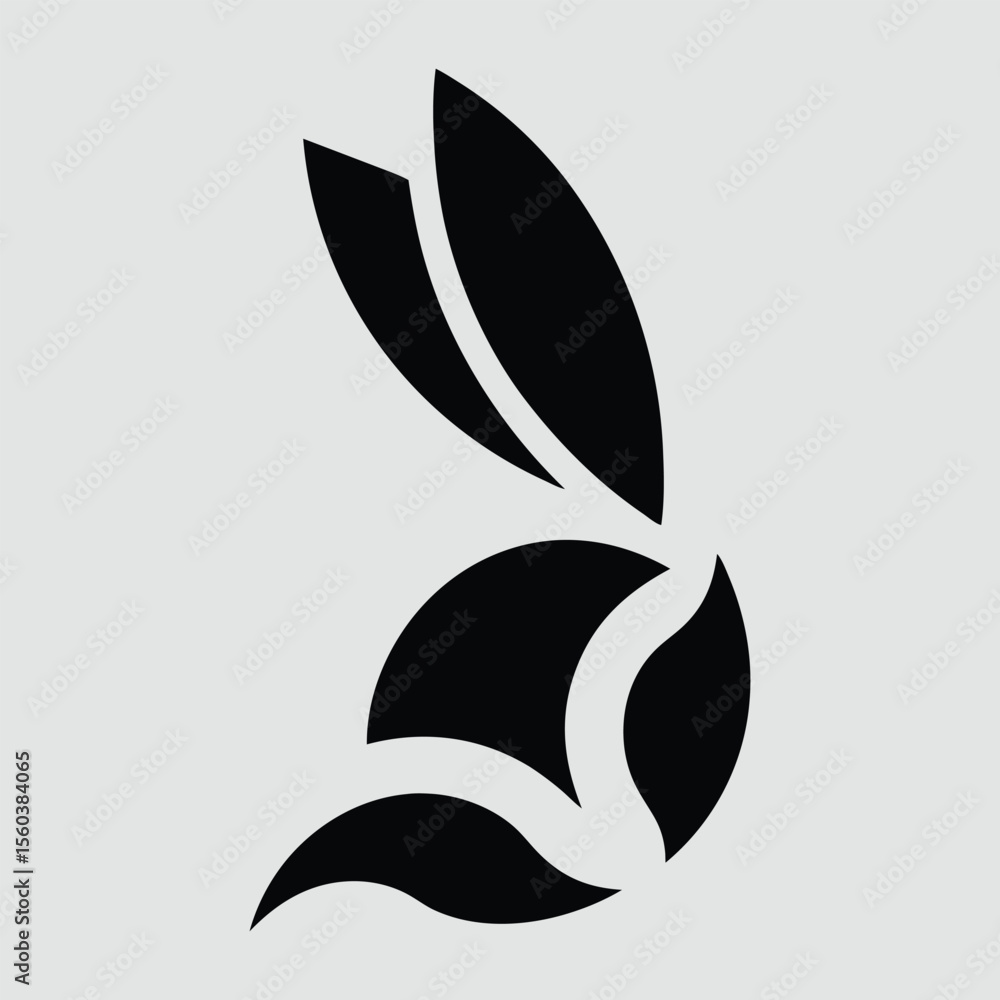 Fototapeta premium hare logo with white background.