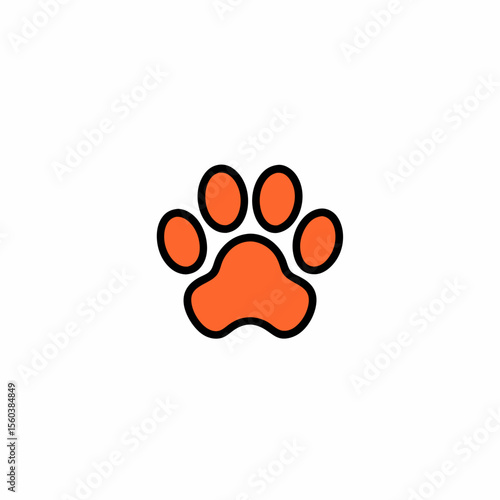 Paw print. Illustration isolated on white background.