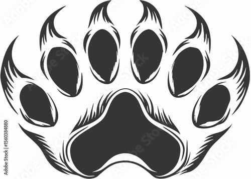 Grunge lion leopard paw print cheetah tiger footprint Minimalist concept vector illustration 