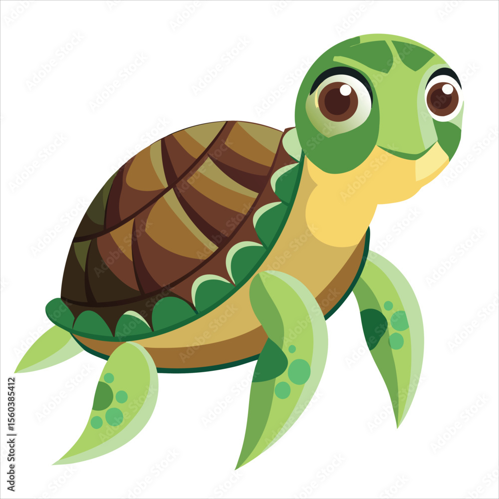 Fototapeta premium Minimalist Sea Turtle Graphic