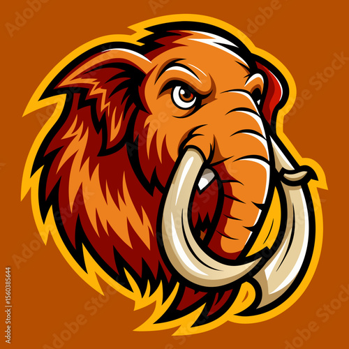 mammoth with the inscription baby in a hand-drawn cartoon style mascot logo design