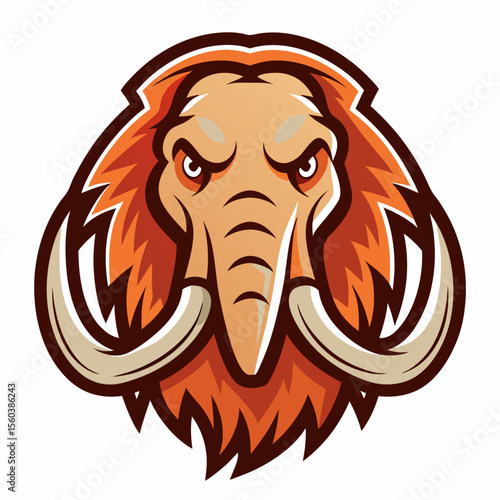 mammoth with the inscription baby in a hand-drawn cartoon style mascot logo design