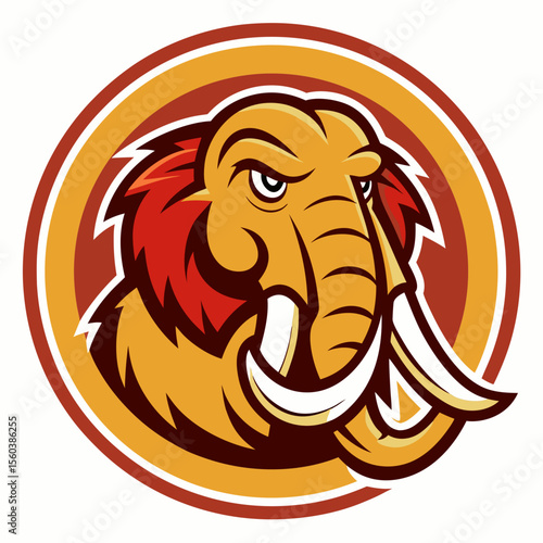 mammoth with the inscription baby in a hand-drawn cartoon style mascot logo design