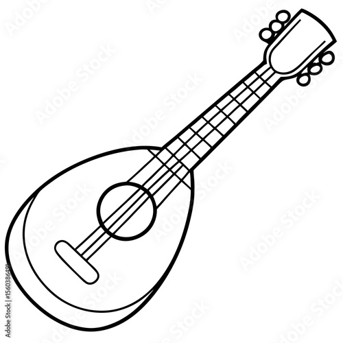 Mandolin web vector icon line art vector illustration collection