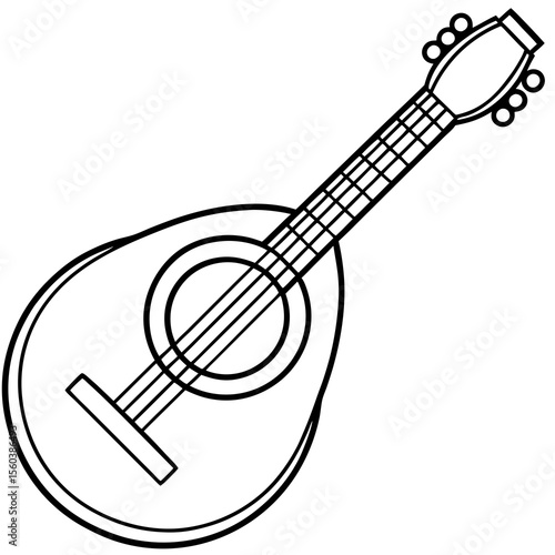 Mandolin web vector icon line art vector illustration collection