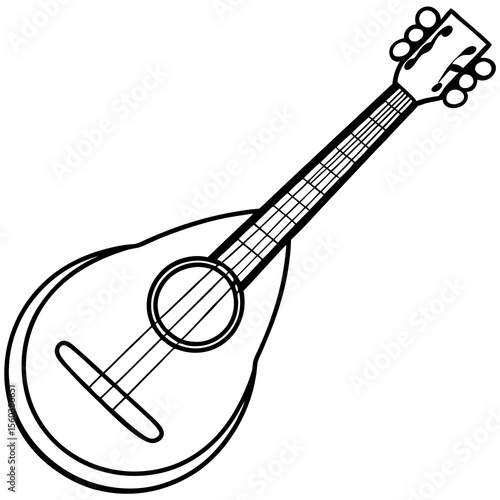 Mandolin web vector icon line art vector illustration collection