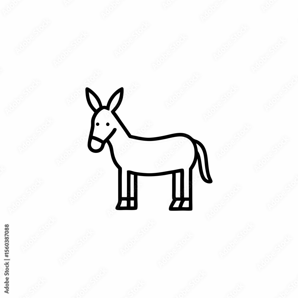 silhouette of a donkey on white vector cartoon illustration silhouette of a donkey on white vector cartoon illustration