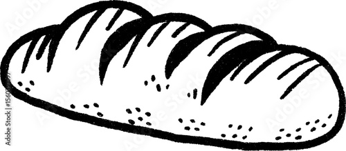 Hand drawn sketch of braided bread on parchment - art for culinary decor and design